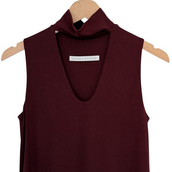 Susana Monaco Sleeveless Mock Neck Mini Dress Burgundy Size XS - Picture 4 of 4